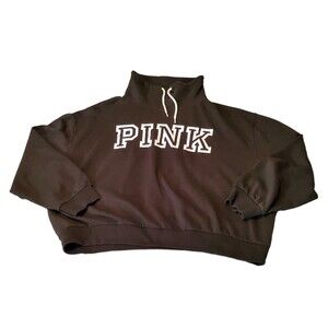 Pink by Victoria's Secret Tunnel Cowl Neck Sweater Black Women's Turtleneck L